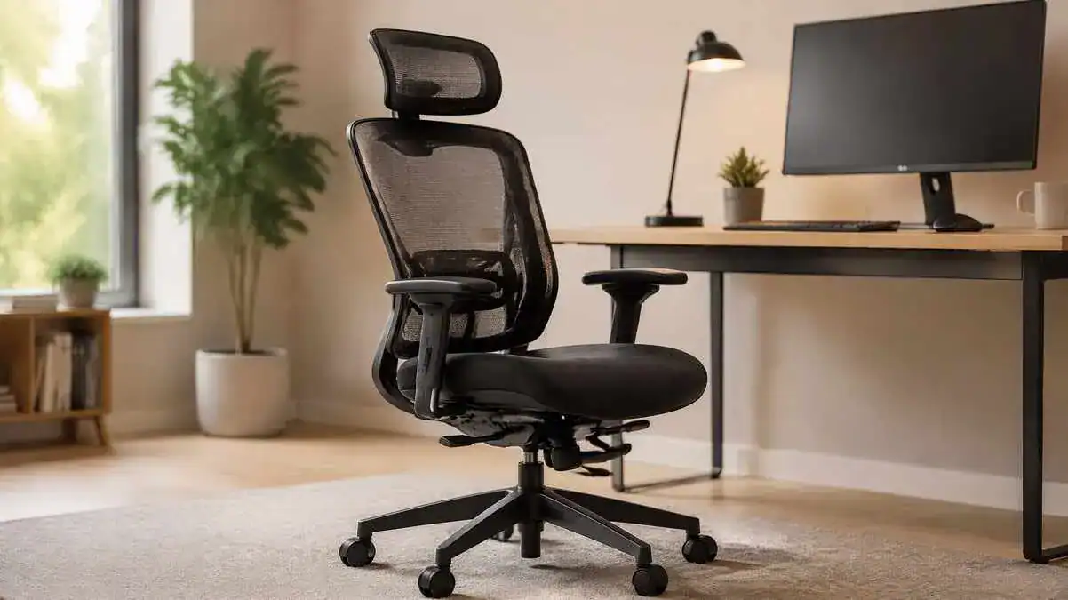 What is an ergonomic chair? Ergonomic office chair at a modern desk workstation